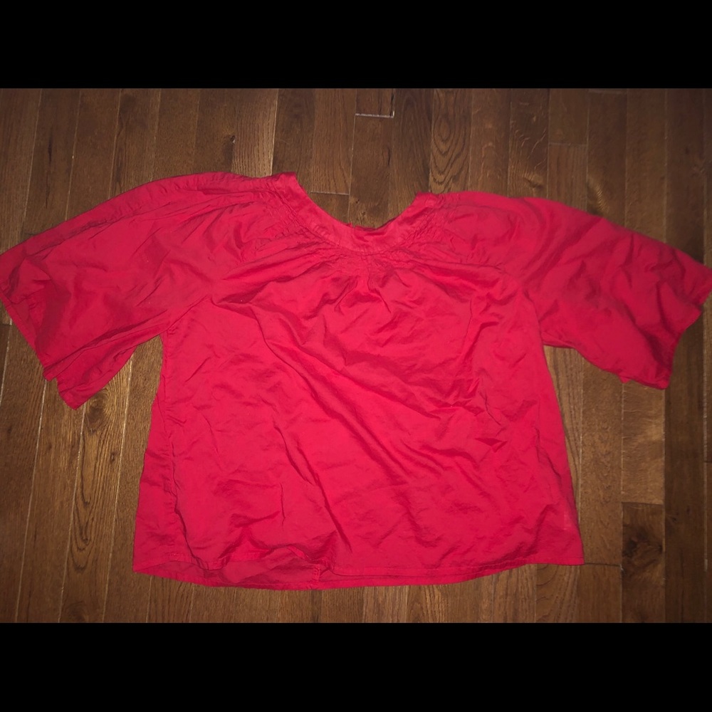 Gap ‘Wide-Sleeve Pintuck Crewneck Blouse’